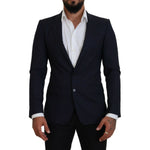 Dolce & Gabbana Blue Wool Slim Fit Formal Coat Blazer KOS2127- 46