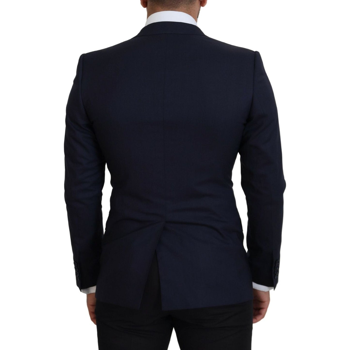 Dolce & Gabbana Blue Wool Slim Fit Formal Coat Blazer KOS2127- 46