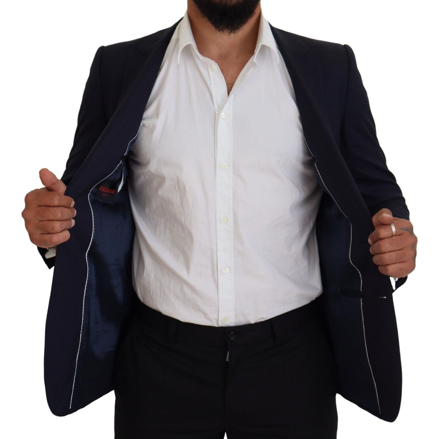 Dolce & Gabbana Blue Wool Slim Fit Formal Coat Blazer KOS2127- 46