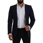 Dolce & Gabbana Blue Wool Slim Fit Formal Coat Blazer KOS2127- 46
