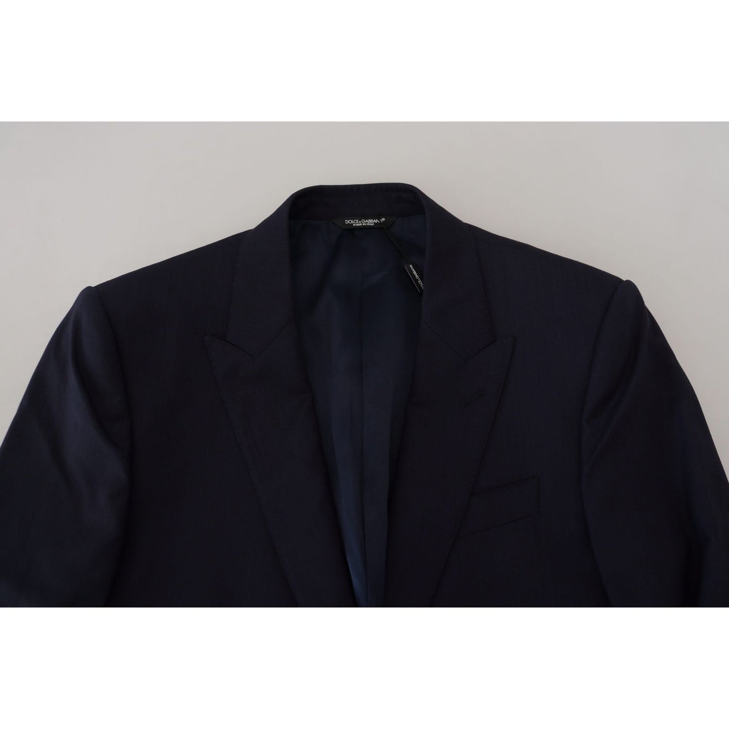 Dolce & Gabbana Blue Wool Slim Fit Formal Coat Blazer KOS2127- 46