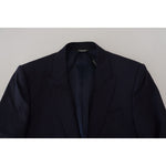 Dolce & Gabbana Blue Wool Slim Fit Formal Coat Blazer KOS2127- 46