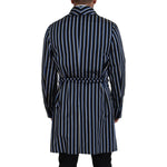 Dolce & Gabbana Black Blue Martini Printed Lining Robe KOS2145- 48