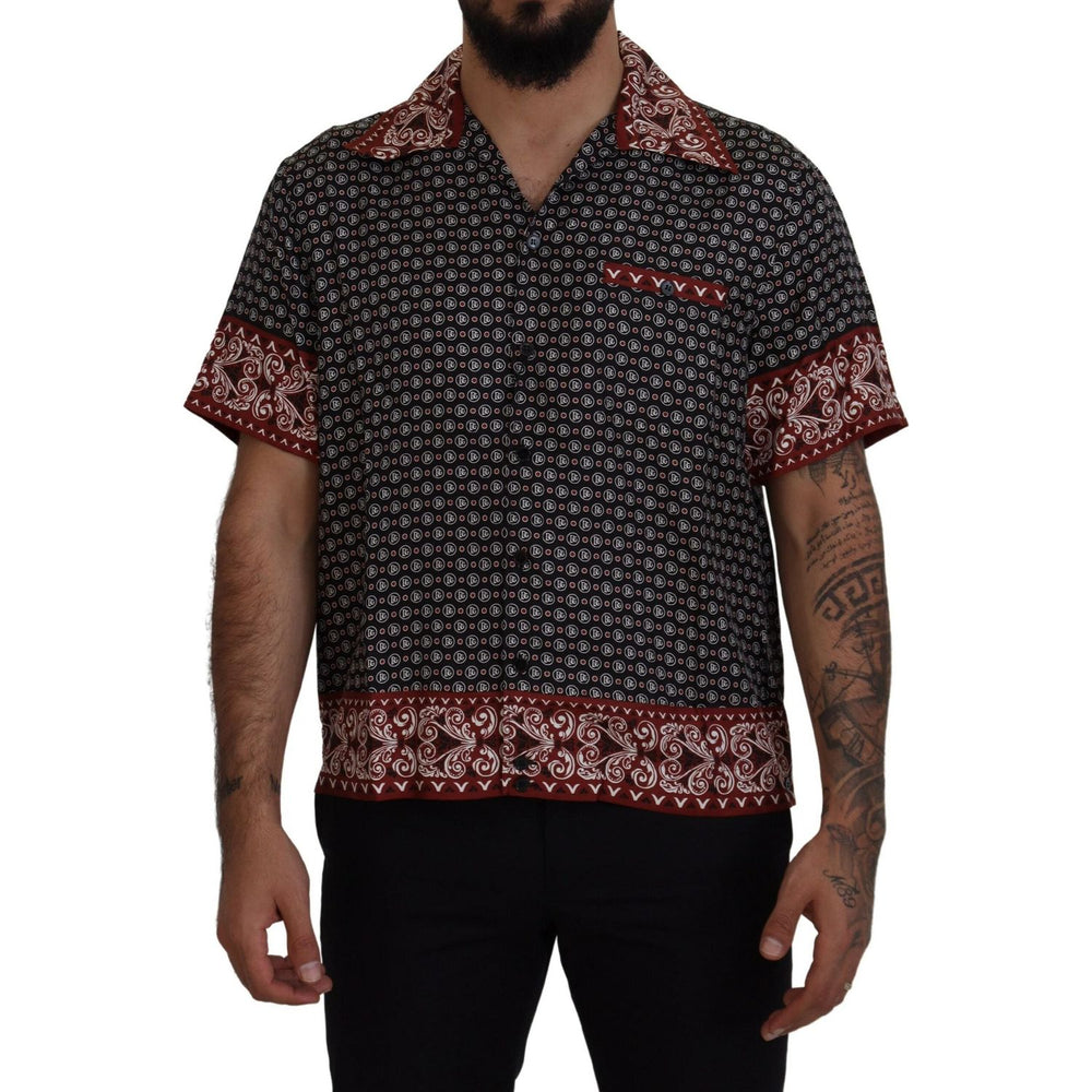 Dolce & Gabbana Multicolor Patterned Silk Casual Shirt TSH83588 - 37