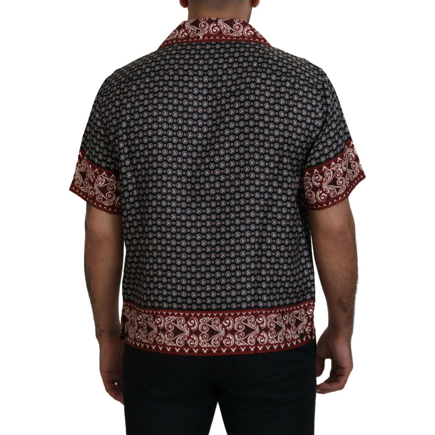 Dolce & Gabbana Multicolor Patterned Silk Casual Shirt TSH83588 - 37