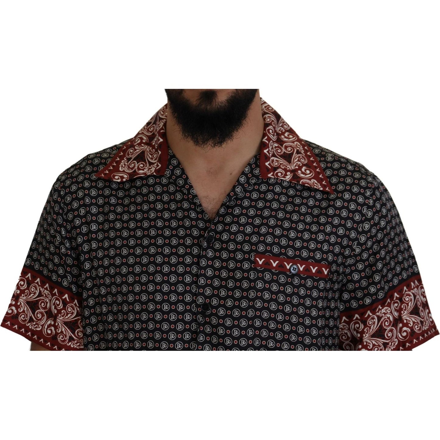 Dolce & Gabbana Multicolor Patterned Silk Casual Shirt TSH83588 - 37