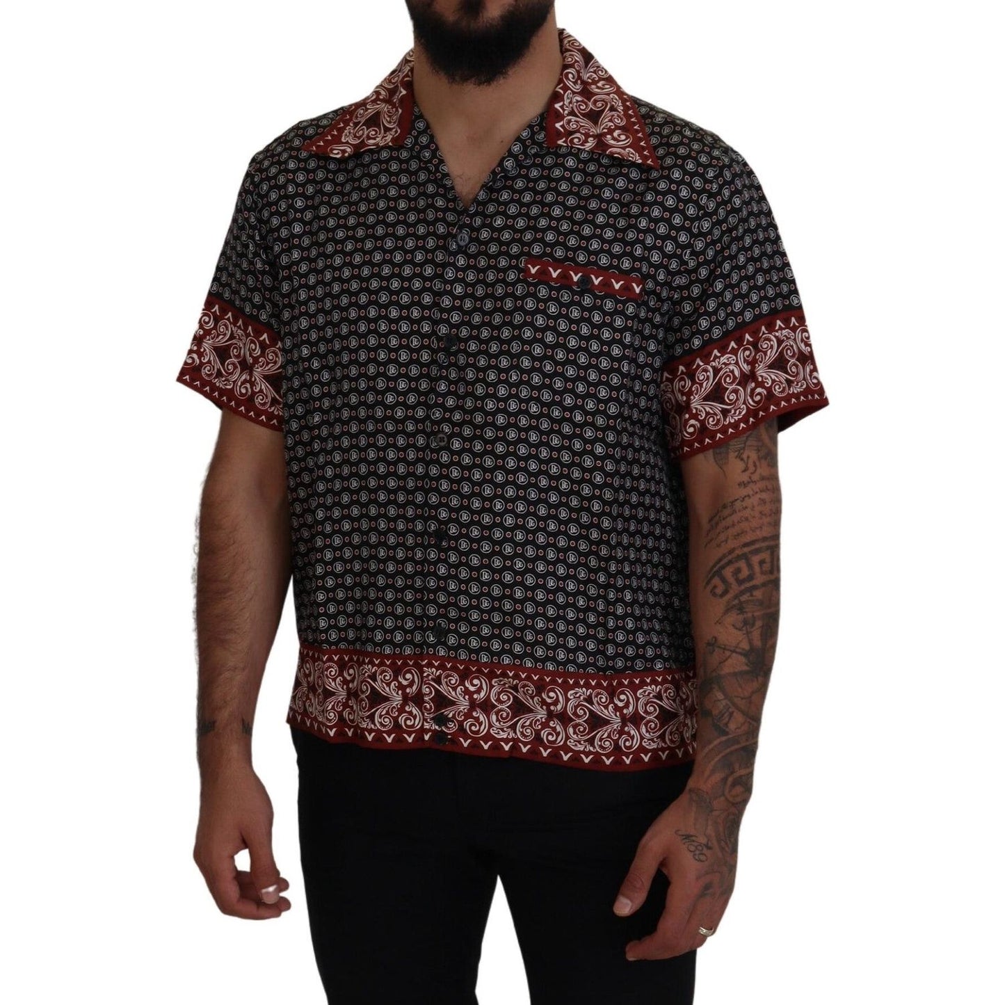 Dolce & Gabbana Multicolor Patterned Silk Casual Shirt TSH83588 - 37