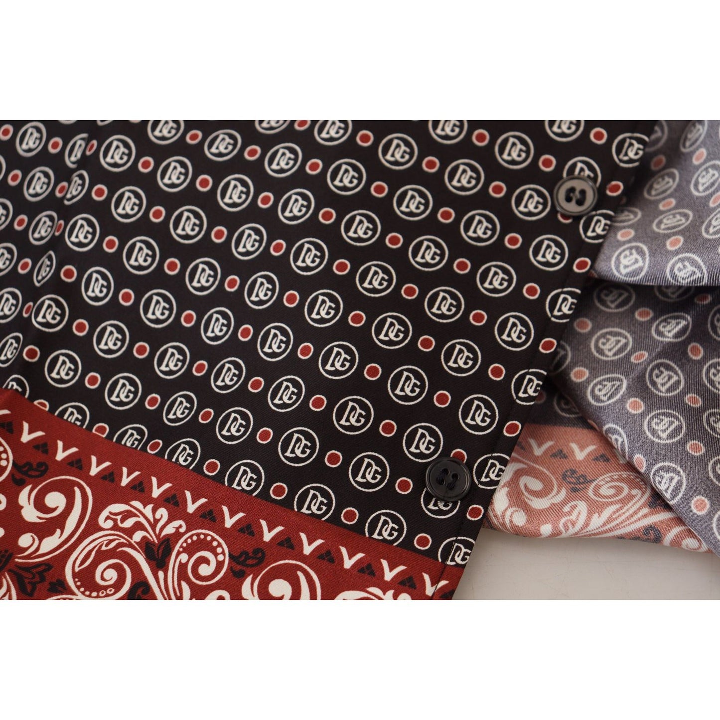 Dolce & Gabbana Multicolor Patterned Silk Casual Shirt TSH83588 - 37