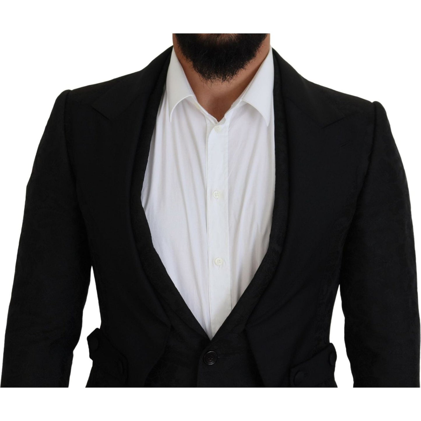 Dolce & Gabbana Black Polyester Men 2 Piece MARTINI Suit KOS2131 - 46