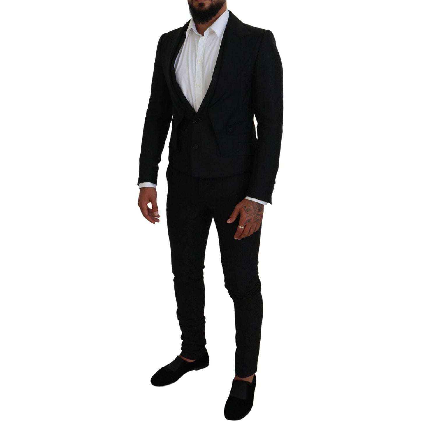 Dolce & Gabbana Black Polyester Men 2 Piece MARTINI Suit KOS2131 - 46