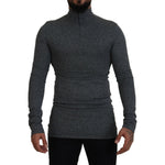 Dolce & Gabbana Dark Gray Nylon Turtleneck Pullover Sweater TSH83612 - 48