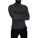 Dolce & Gabbana Dark Gray Nylon Turtleneck Pullover Sweater TSH83612 - 48