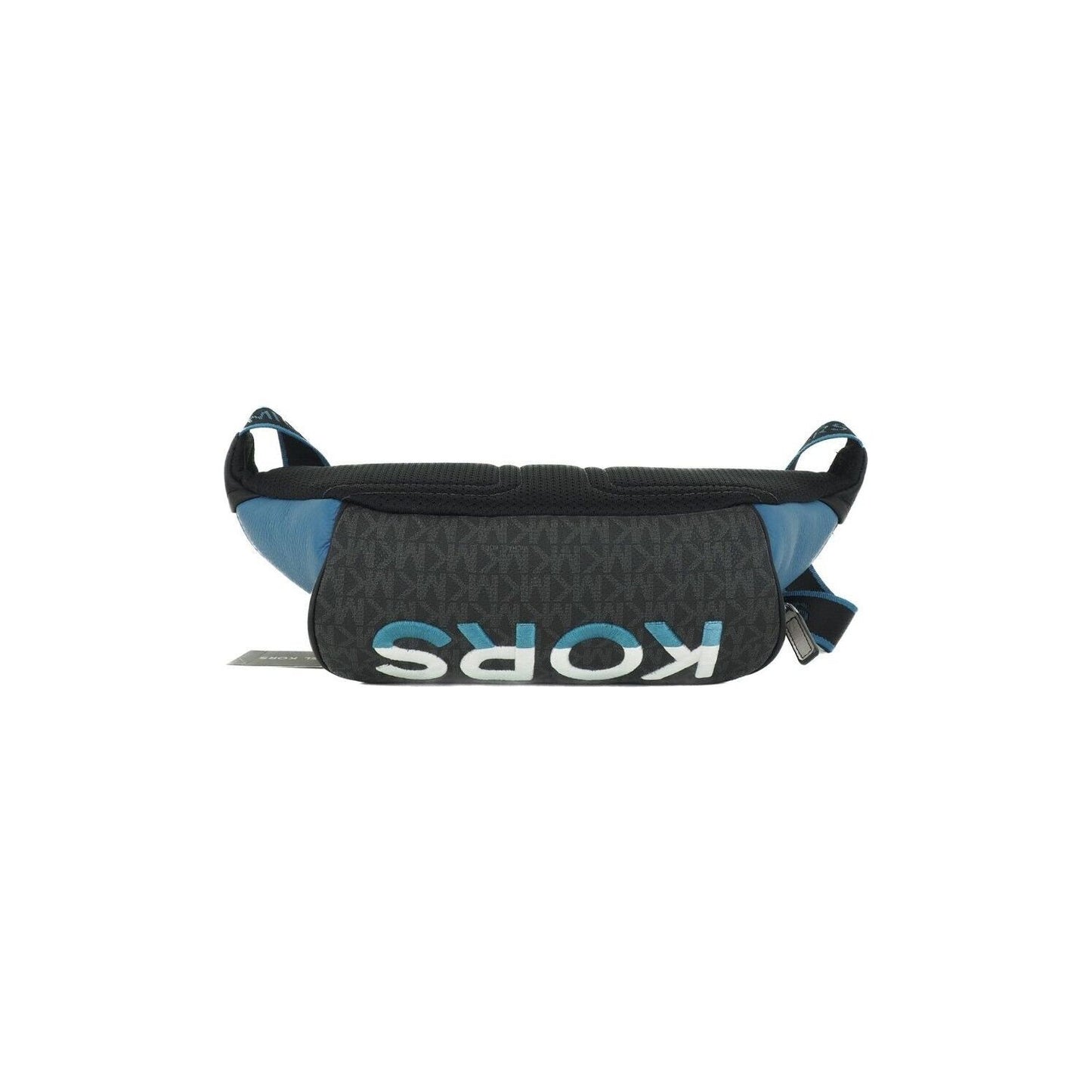 Michael Kors Cooper Large Blue Multi Leather Embroidered Logo Utility Belt Bag 27166