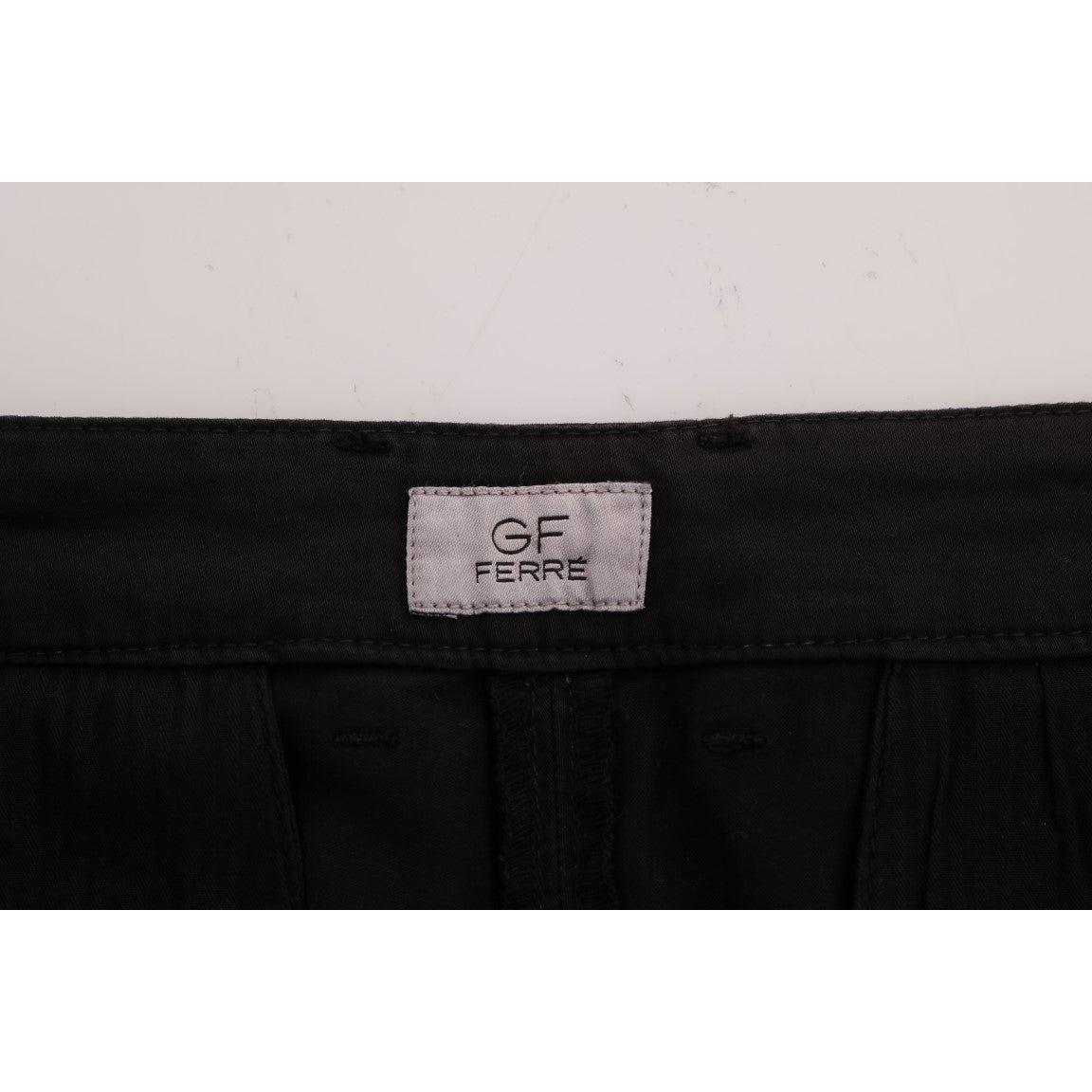 GF Ferre Black Cotton Stretch Chinos Pants Jeans & Pants