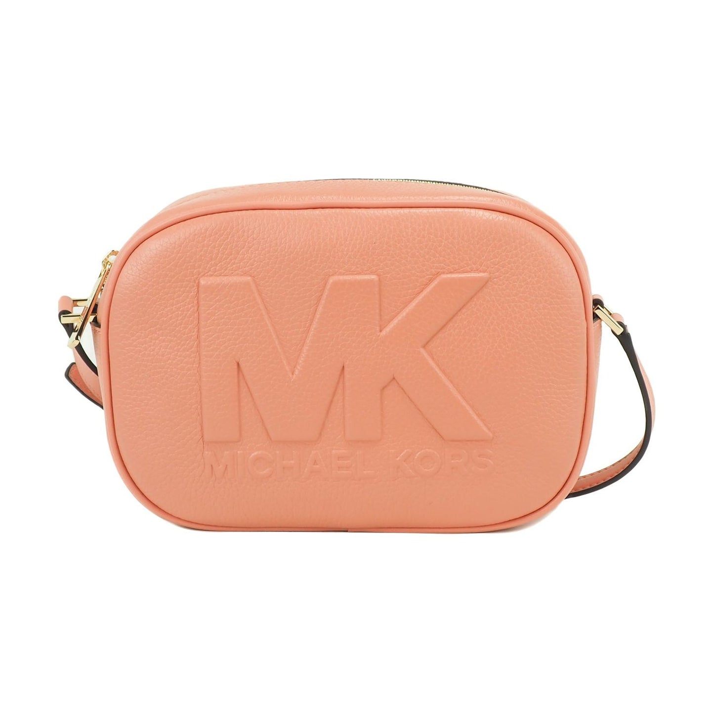 Michael Kors Jet Set Travel Medium Sherbert Leather Oval Camera Crossbody Bag 85036