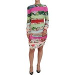 Dolce & Gabbana Multicolor Silk Floral Bodycon Sheath Dress DR28852-42