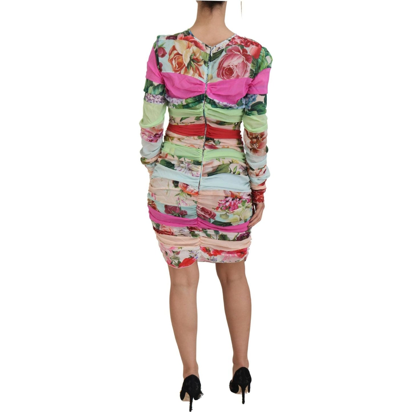 Dolce & Gabbana Multicolor Silk Floral Bodycon Sheath Dress DR28852-42