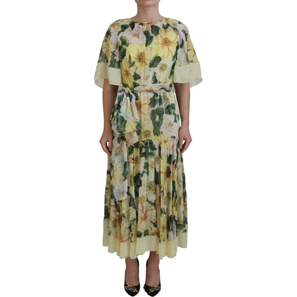 Dolce & Gabbana Multicolor Silk Floral Print Long Maxi Dress DR28867-36