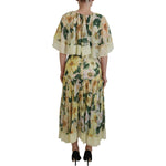 Dolce & Gabbana Multicolor Silk Floral Print Long Maxi Dress DR28867-36