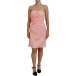Dolce & Gabbana Pink Silk Stretch Strapless Sheath Dress DR28878-42