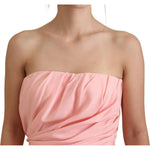 Dolce & Gabbana Pink Silk Stretch Strapless Sheath Dress DR28878-42