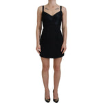Dolce & Gabbana Black Fit Wool Stretch Sheath Mini Dress DR28882-40