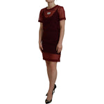 Dolce & Gabbana Maroon Nylon Two Layer Shift Mini Dress DR28883-40