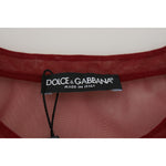 Dolce & Gabbana Maroon Nylon Two Layer Shift Mini Dress DR28883-40