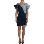 Dolce & Gabbana Two Tone Blue Patchwork Denim Mini Dress DR28884-38
