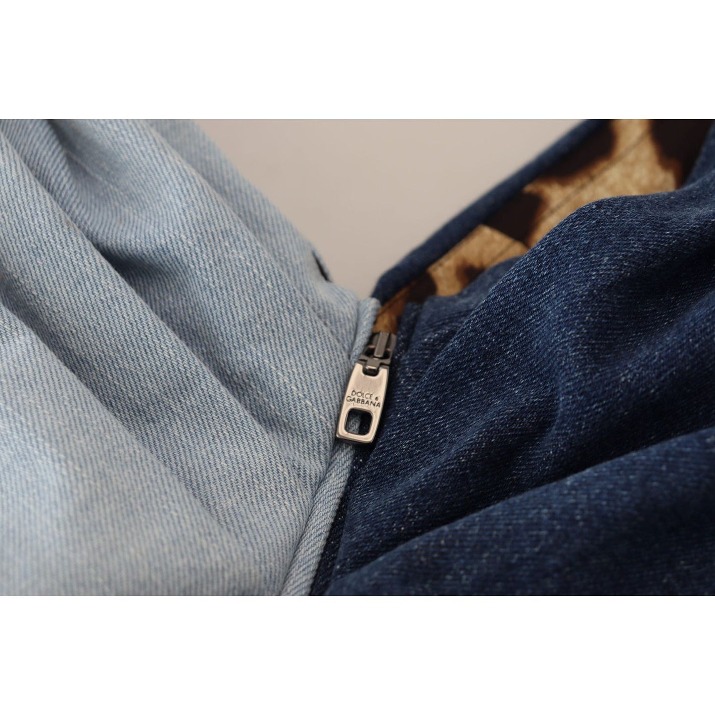 Dolce & Gabbana Two Tone Blue Patchwork Denim Mini Dress