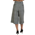 Dolce & Gabbana Gray Plaid High Waist Wide Leg Alpaca Pants PAN74172 - 48