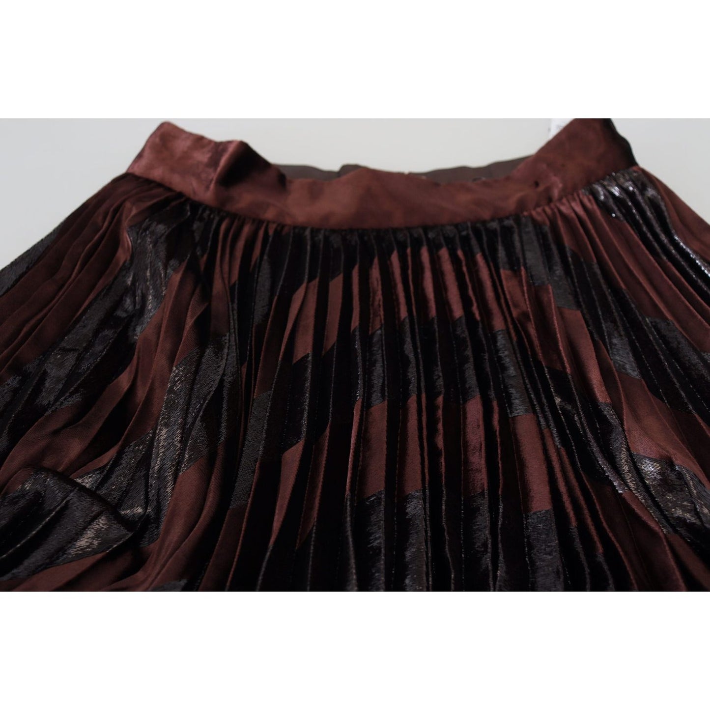 Dolce & Gabbana Brown Polyester High Waist A-line Maxi Skirt SKI1813 - 40