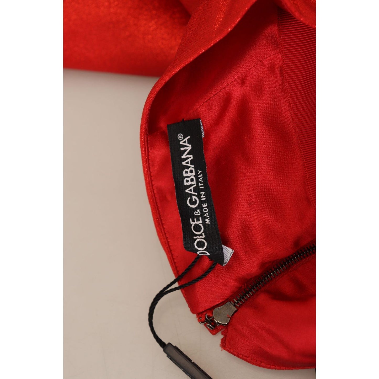 Dolce & Gabbana Metallic Red High Waist Polyester Mini Skirt SKI1853 - 40