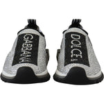 Dolce & Gabbana Silver Rhinestones Sorrento Sneakers Shoes LA10188-37.5
