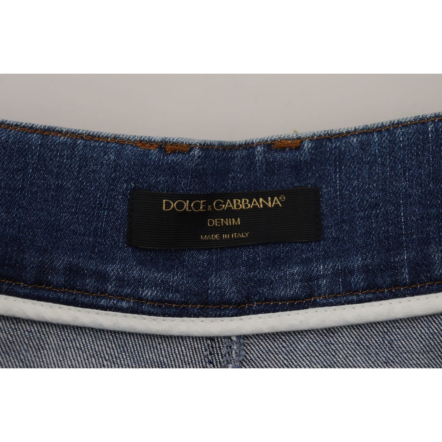 Dolce & Gabbana Blue High Waist Denim Cotton Stretch Jeans PAN74231-36