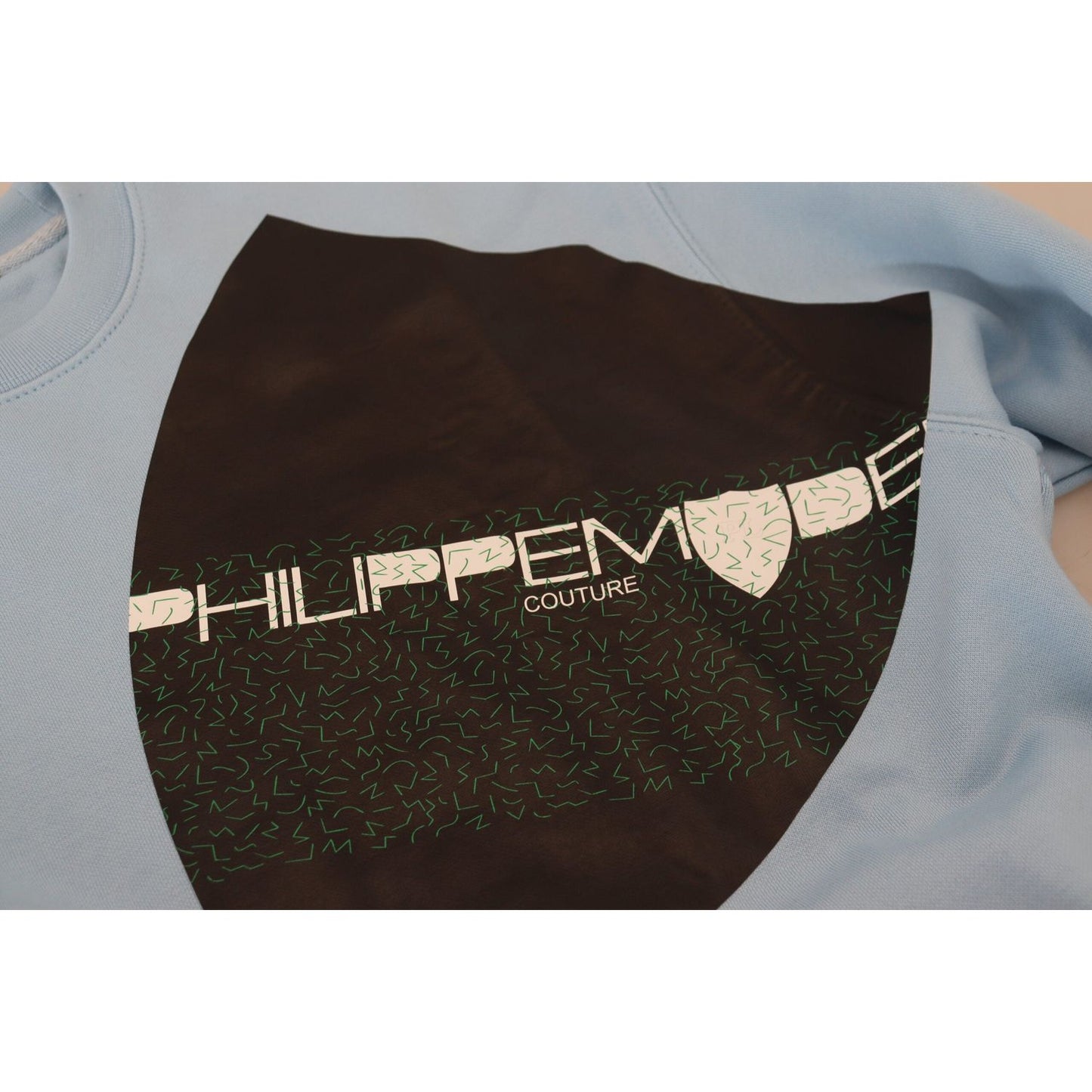Philippe Model Light Blue Logo Printed Long Sleeves Sweater