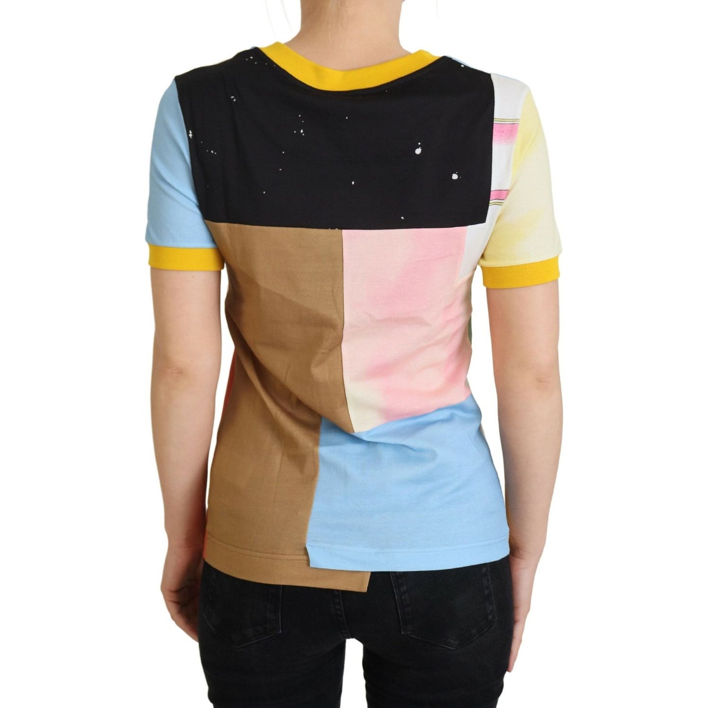 Dolce & Gabbana Multicolor Cotton DG Love Patchwork TSH8068- 36