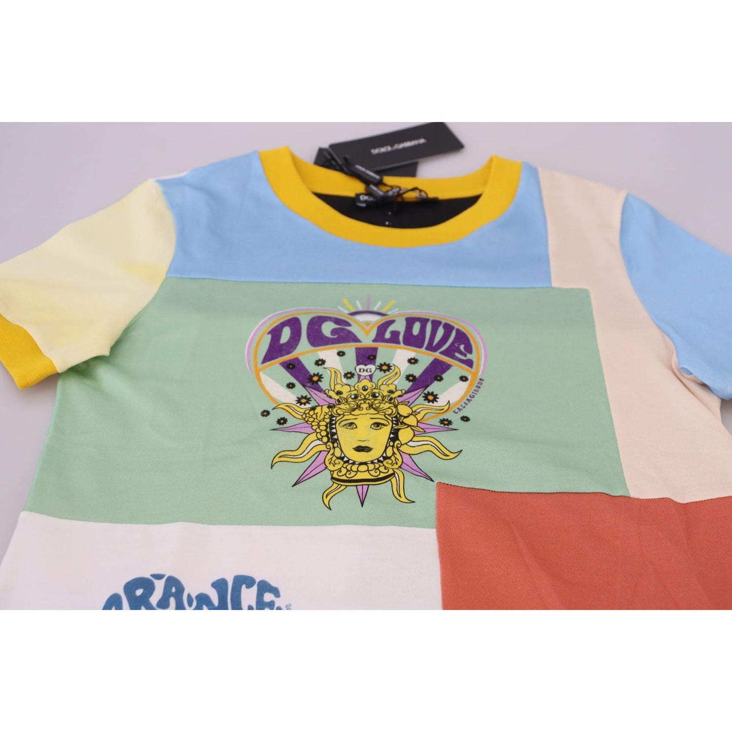 Dolce & Gabbana Multicolor Cotton DG Love Patchwork TSH8068- 36