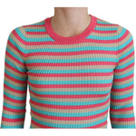 Dolce & Gabbana Multicolor Crewneck Pullover Silk Sweater TSH8070- 42