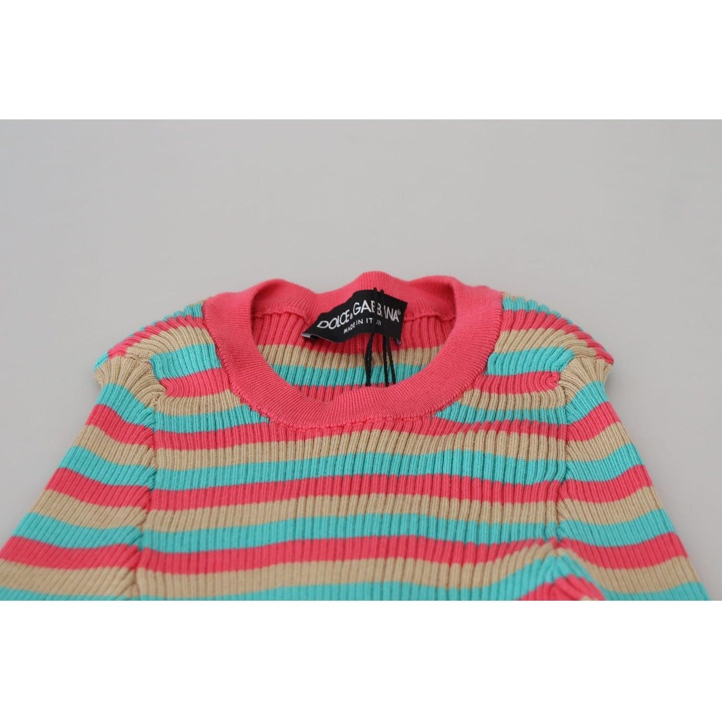 Dolce & Gabbana Multicolor Crewneck Pullover Silk Sweater TSH8070- 42