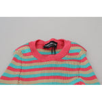 Dolce & Gabbana Multicolor Crewneck Pullover Silk Sweater TSH8070- 42