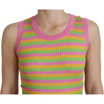 Dolce & Gabbana Multicolor Silk Vest Pullover Tank Top TSH8073- 36