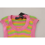 Dolce & Gabbana Multicolor Silk Vest Pullover Tank Top TSH8073- 36