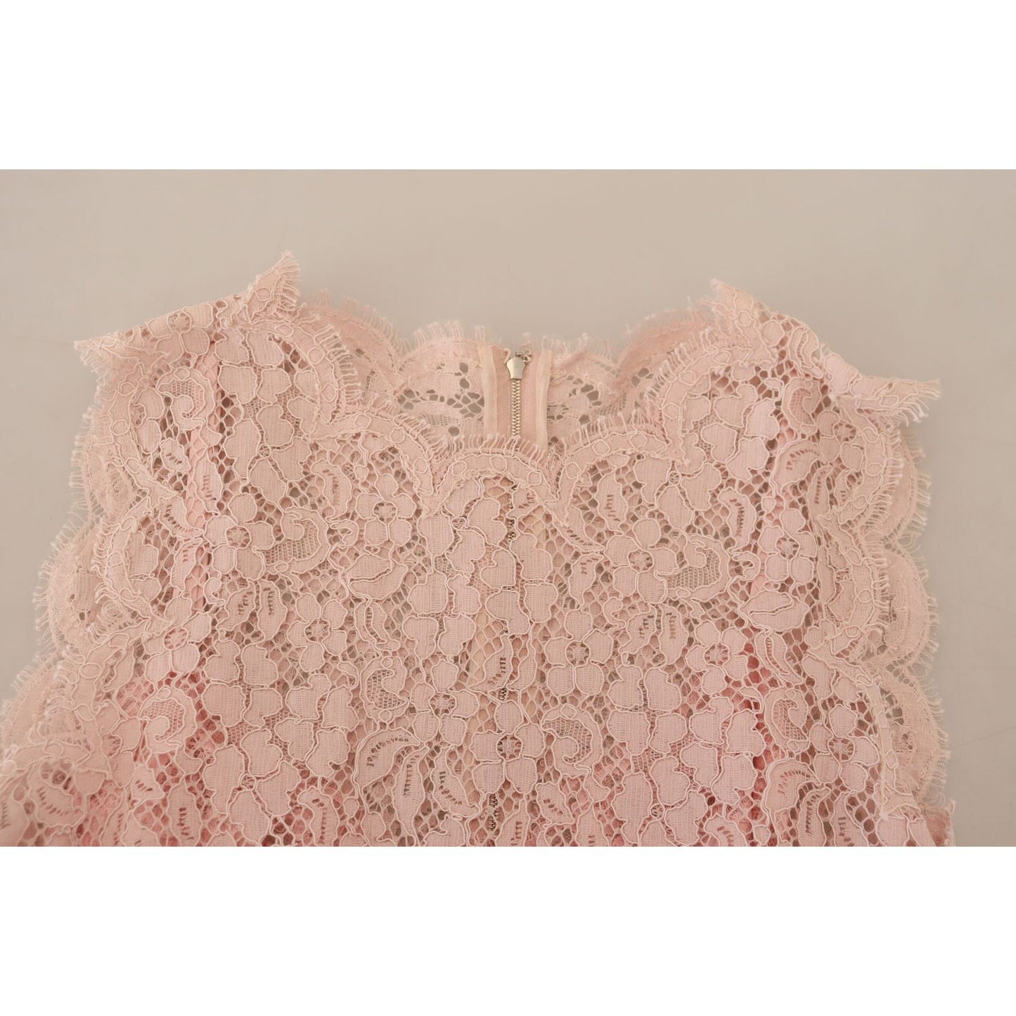 Dolce & Gabbana Pink Floral Lace Sleeveless Tank Blouse Top TSH83784- 40