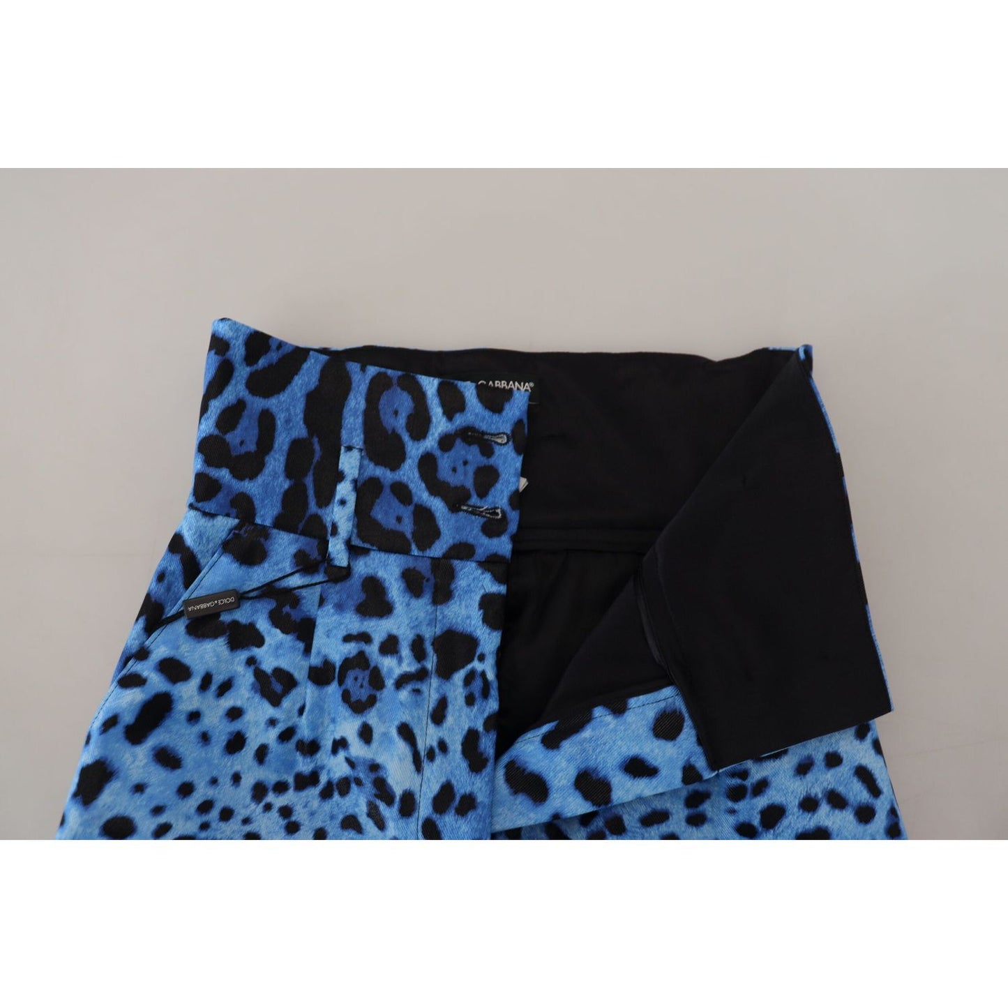 Dolce & Gabbana Blue Leopard Print High Waist Pants PAN74184- 40