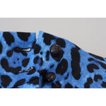 Dolce & Gabbana Blue Leopard Print High Waist Pants PAN74184- 40