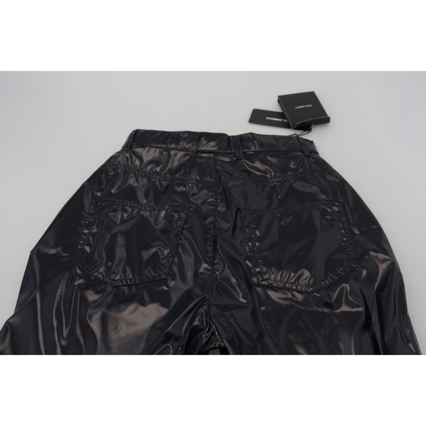 Dolce & Gabbana Black Nylon High Waist Skinny Pants PAN74194- 40