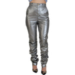 Dolce & Gabbana Metallic Silver High Waist Skinny Pants PAN74199- 40