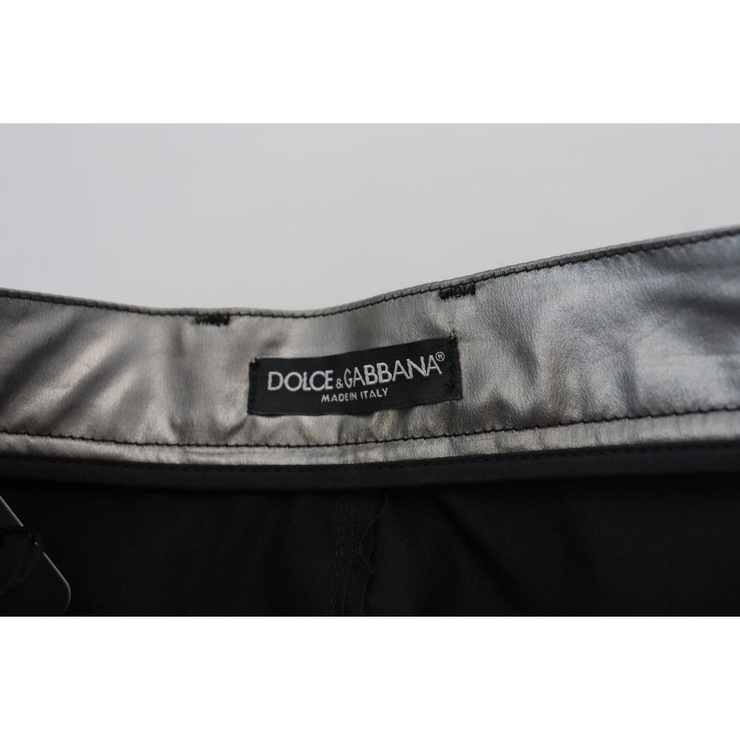 Dolce & Gabbana Metallic Silver High Waist Skinny Pants PAN74199- 40
