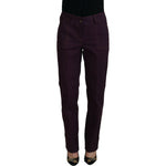 BENCIVENGA Elegant Tapered Purple Cotton Pants BENCIVENGA Black